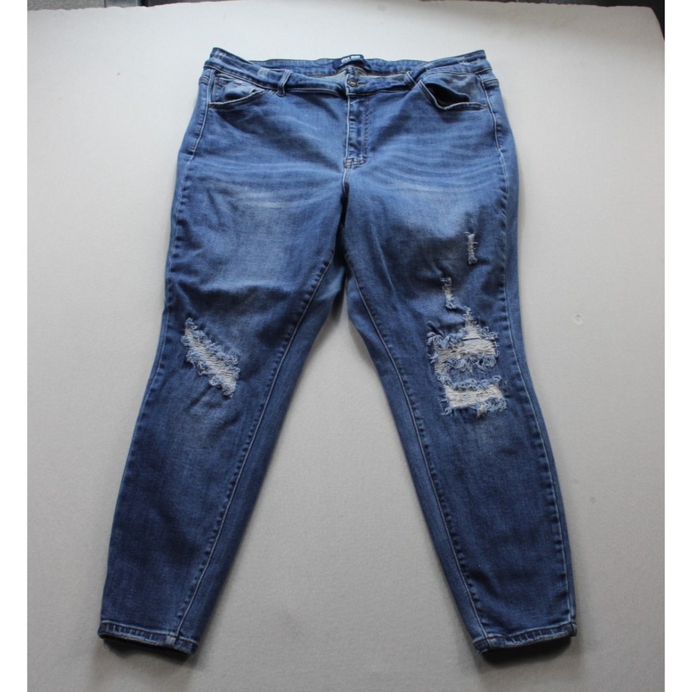 WAX JEAN Jeans Women 20 Blue Excellent Distressed High Rise Ankle Denim